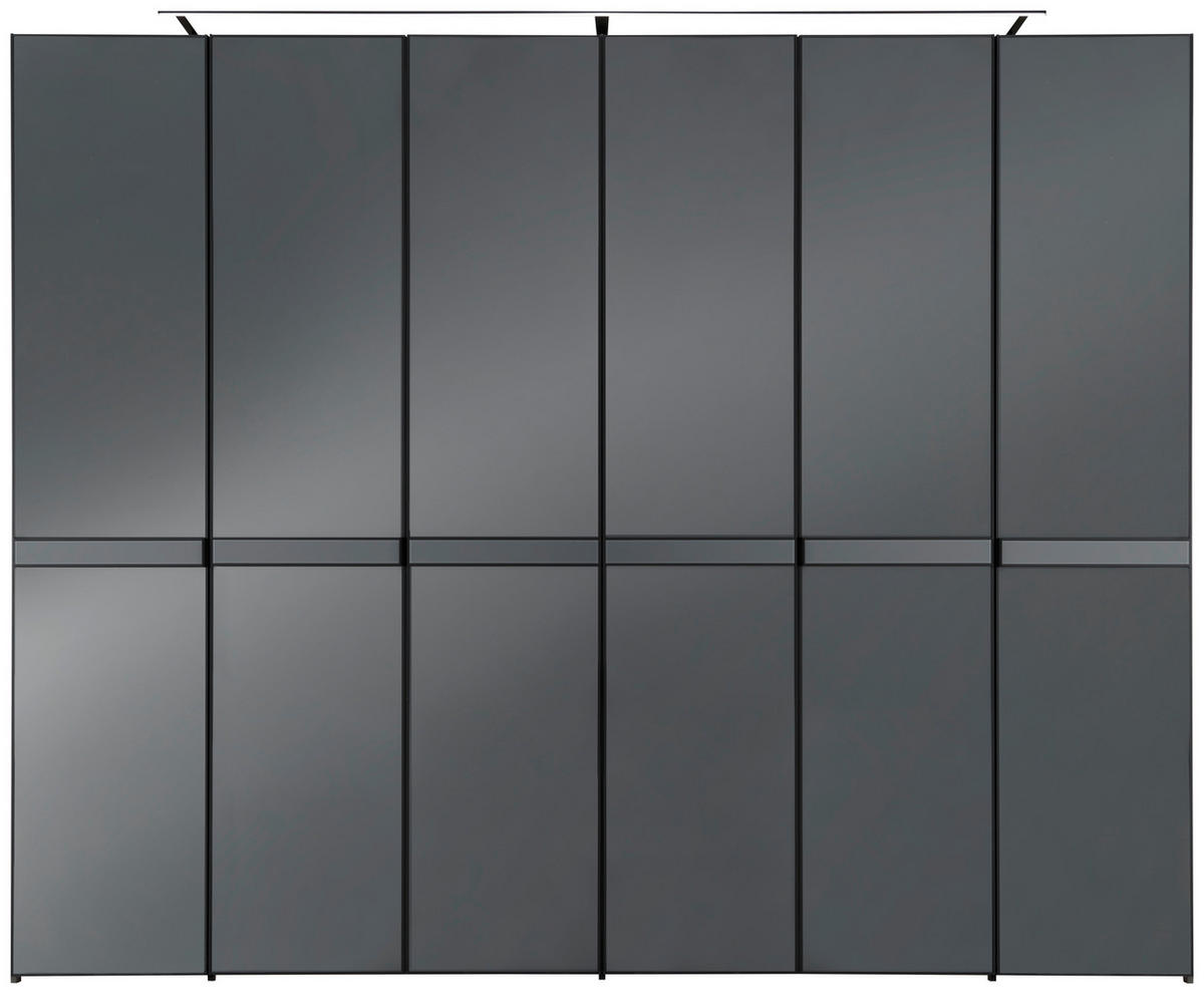SKRIŇA S OTOČNÝMI DVERAMI, antracitová, 298/240/63 cm - čierna/antracitová, Design, kompozitné drevo/sklo (298/240/63cm) - Dieter Knoll