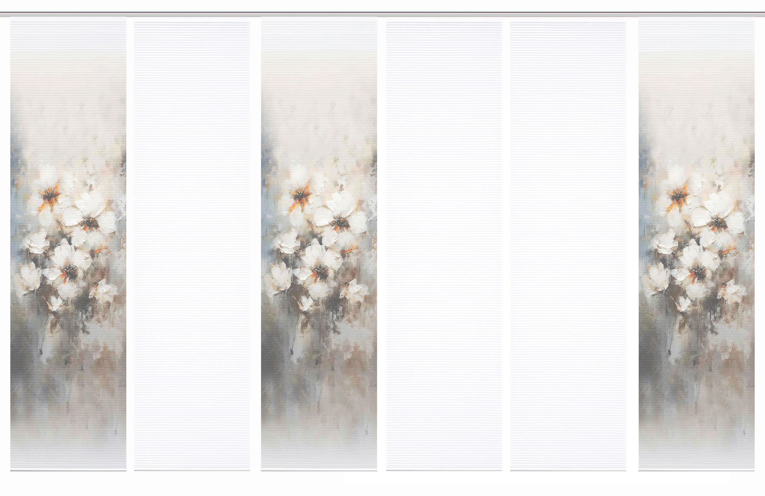 FLÄCHENVORHANG  6 Stück  blickdicht  60/245 cm   - Hellgrau/Naturfarben, Natur, Textil (60/245cm)