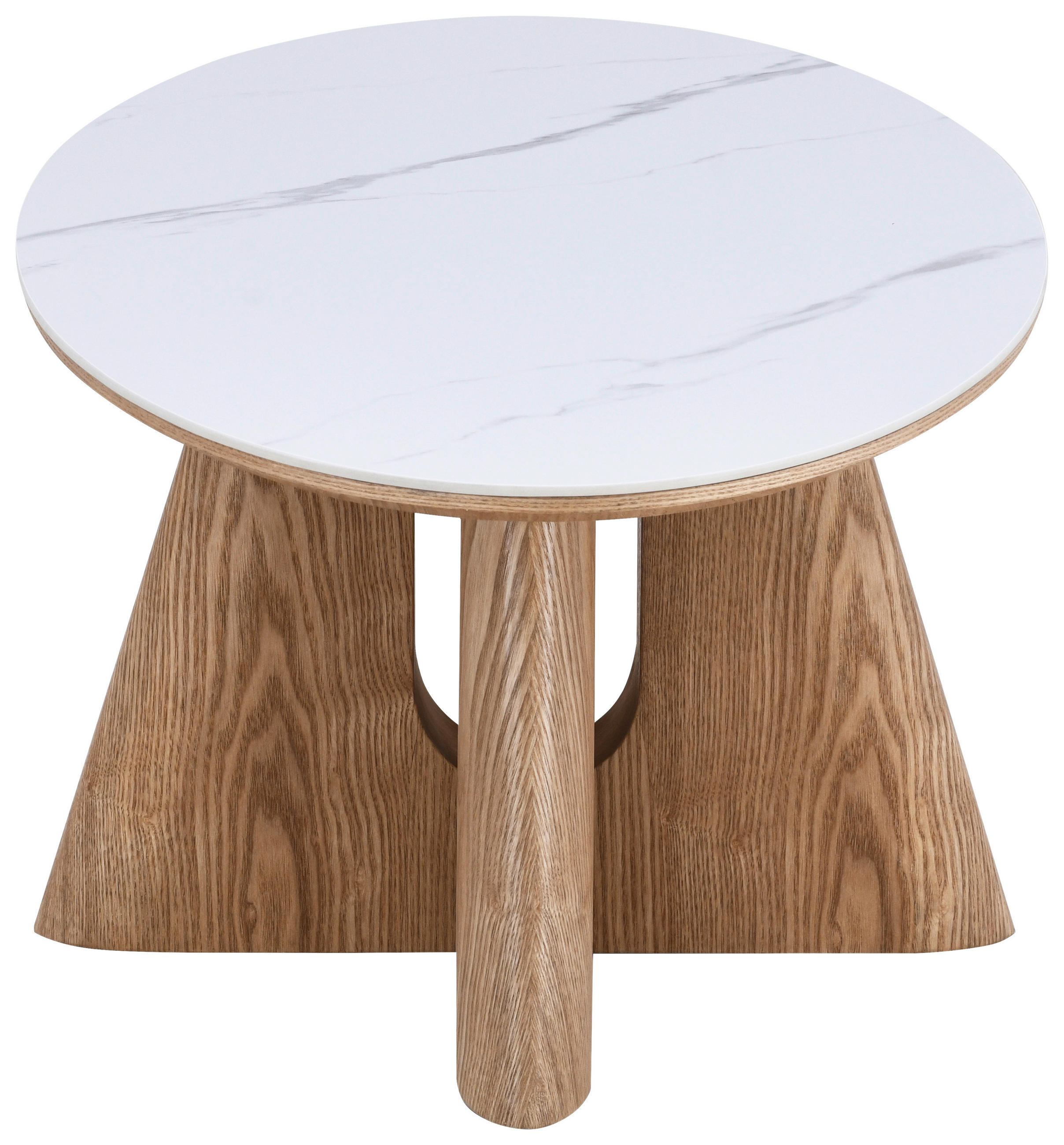 ESSTISCH 160/90/75 cm Echtholz, Nachbildung  Holz, Stein, Holzwerkstoff oval Weiss, Eichefarben  - Weiss/Eichefarben, Modern, Holz/Holzwerkstoff (160/90/75cm) - Livetastic