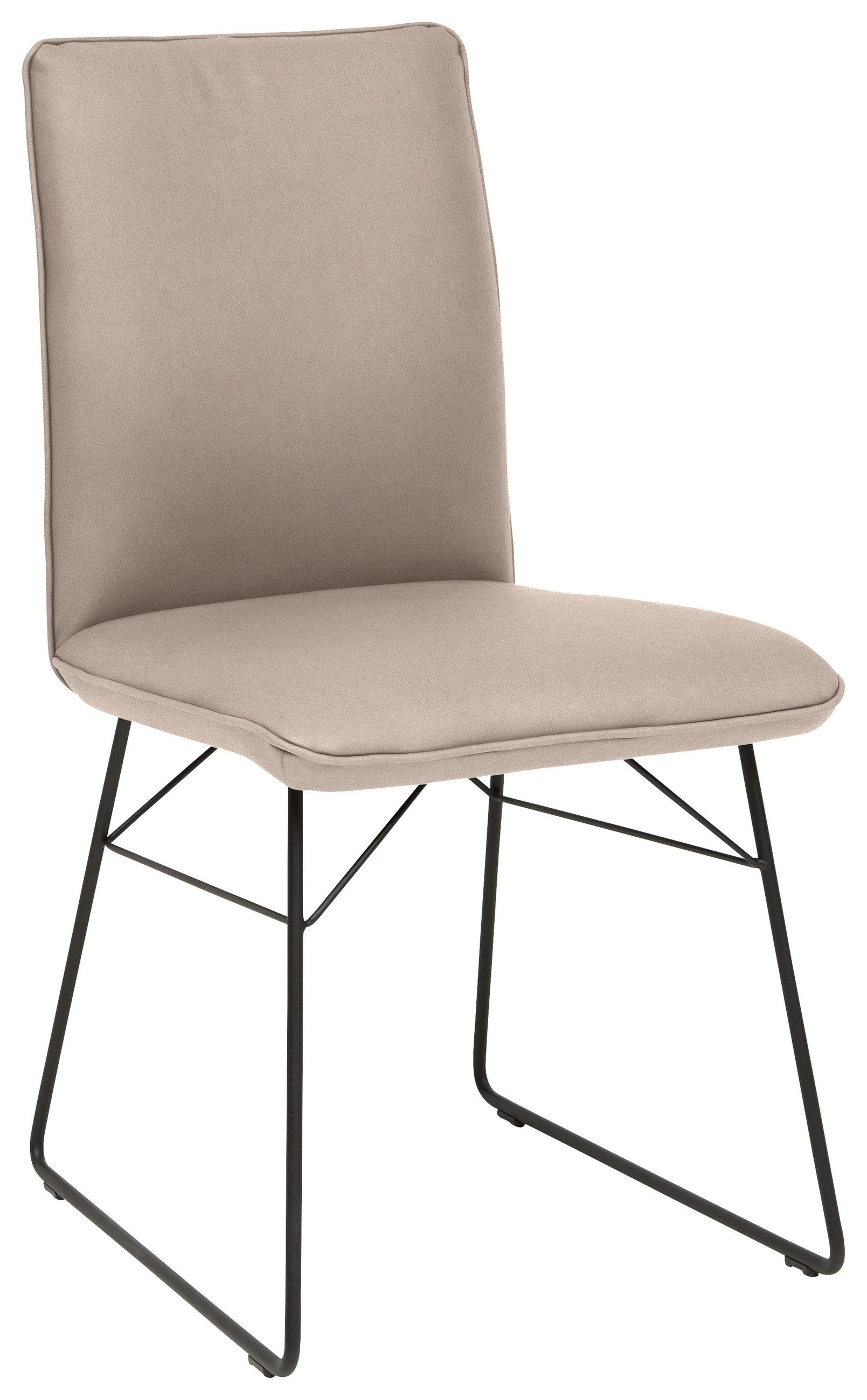 STUHL  in Stahl Mikrofaser Metall, Textil  - Greige/Schwarz, Design, Textil/Metall (46/91/60cm) - Dieter Knoll