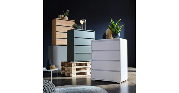 KOMMODE 80/103/48 cm  in Weiß  - Silberfarben/Weiß, Design, Holzwerkstoff/Kunststoff (80/103/48cm) - Carryhome