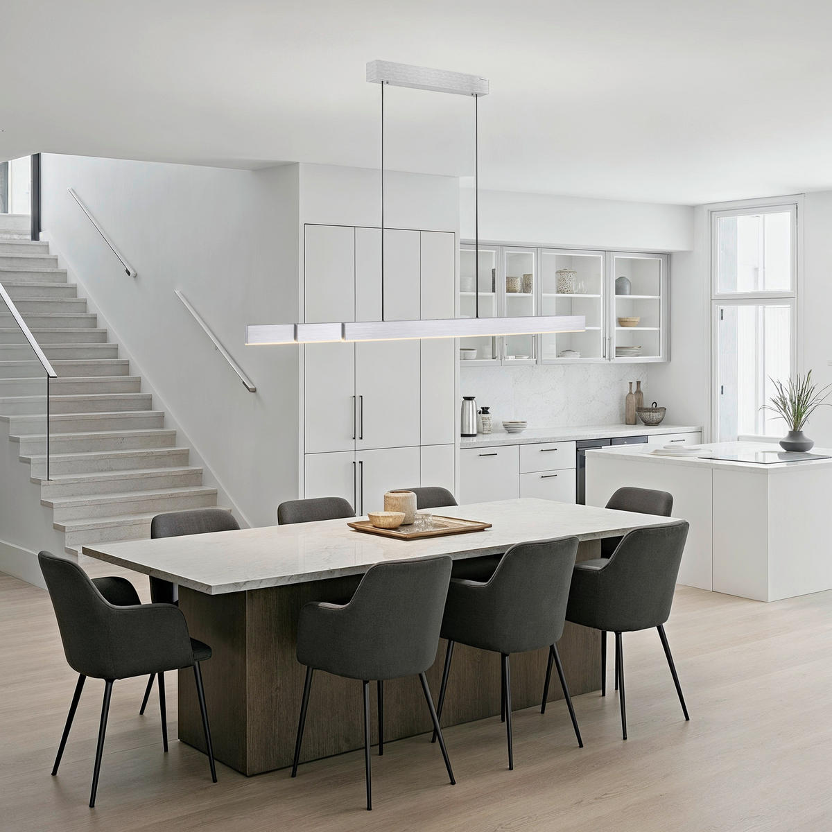LED-HÄNGELEUCHTE Pure-Moto-Rise 205/135/1275 cm  - Anthrazit, Design, Kunststoff/Metall (205/135/1275cm) - Neuhaus PURE
