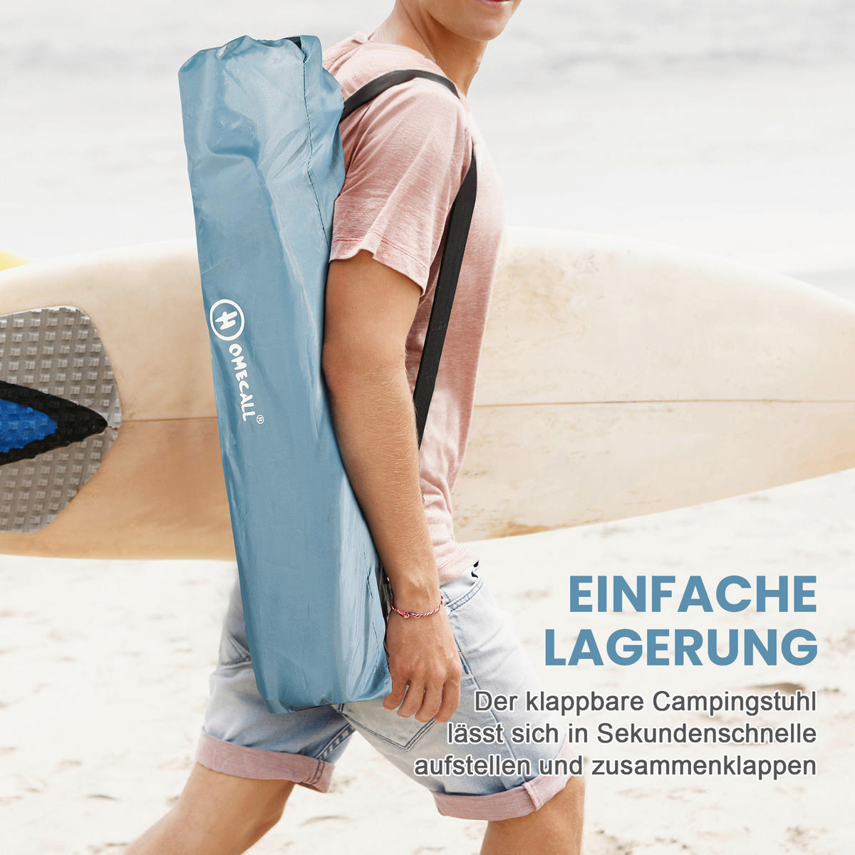 STRANDSTUHL Stahl Blau, Silberfarben  - Blau/Silberfarben, Basics, Textil/Metall (55/60/65cm) - Modante