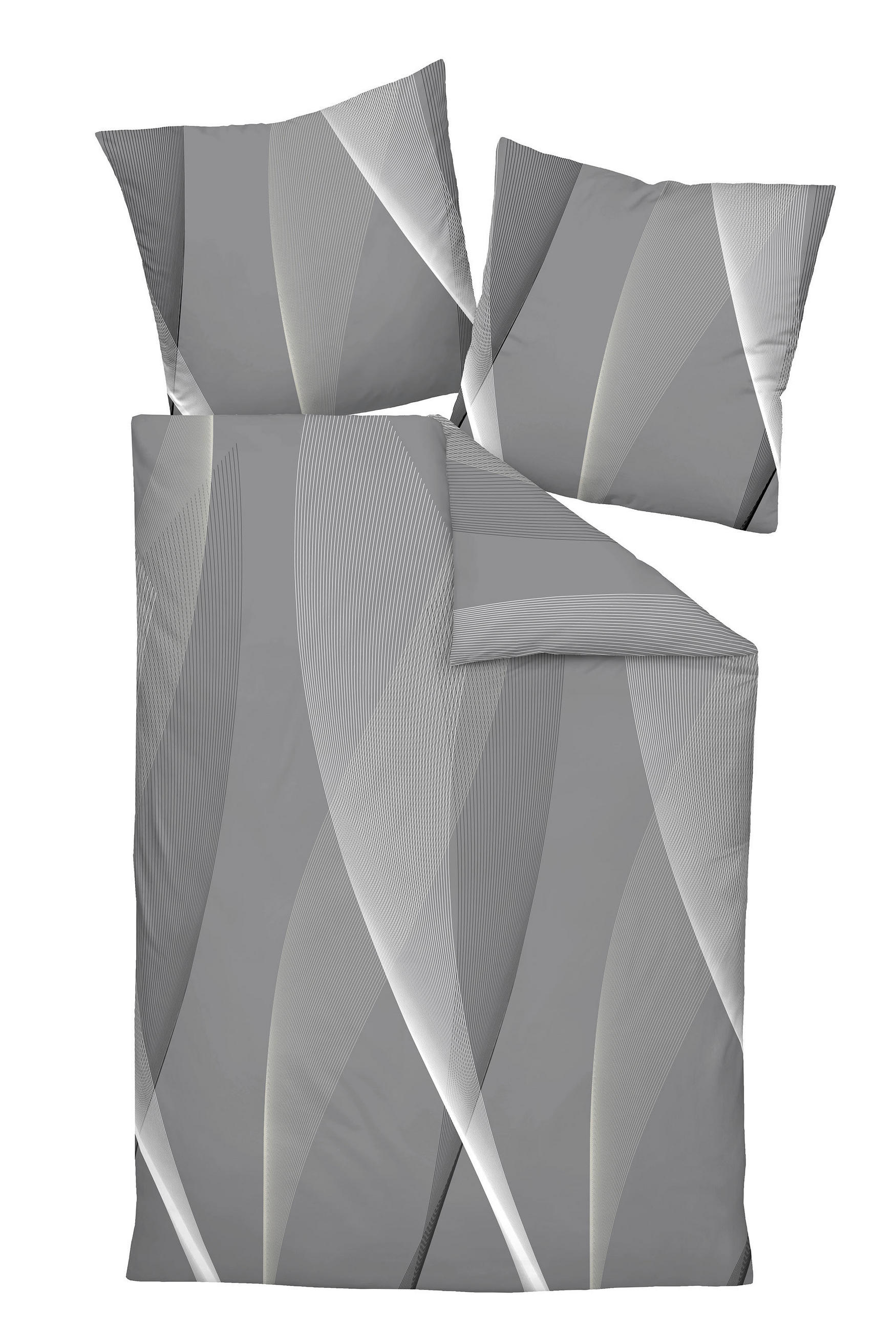 POSTELJNINA 140/220 cm mako saten siva  - siva, Basics, tekstil (140/220cm) - Janine