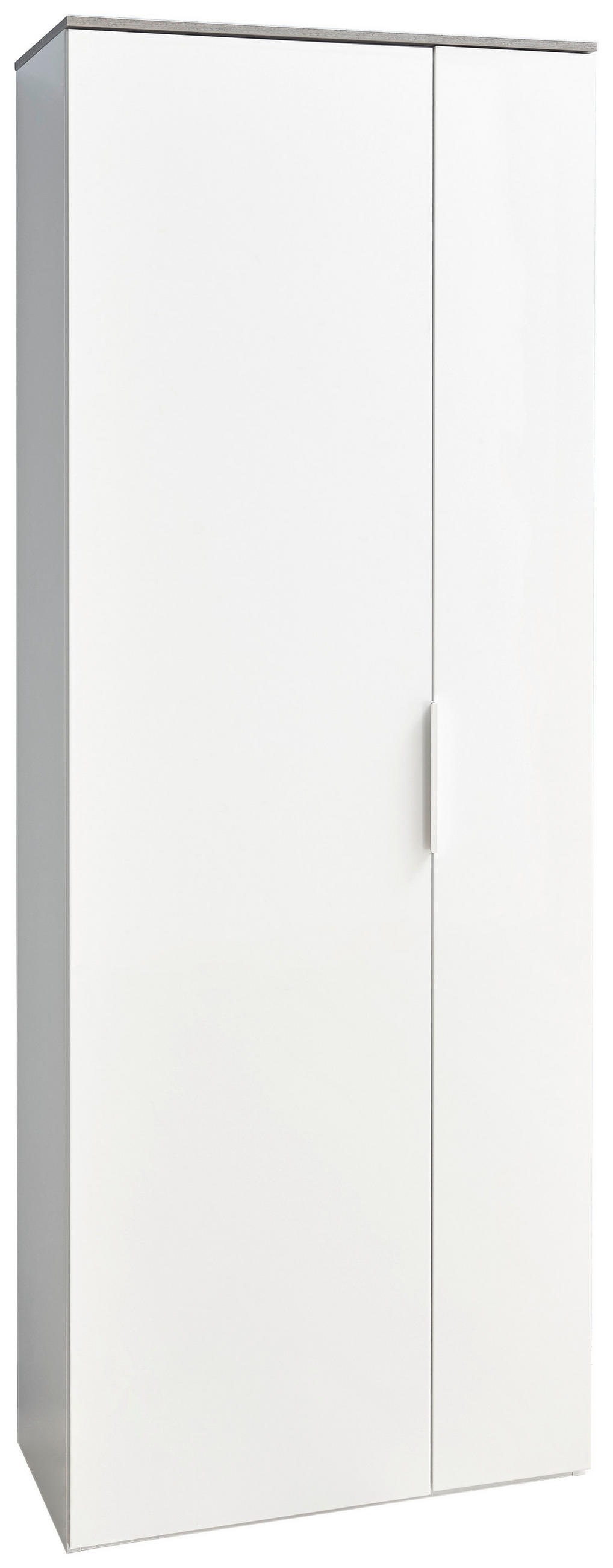 GARDEROBENSCHRANK Galaverna  in 70/188/35 cm  - Alufarben/Weiß, Design, Holzwerkstoff/Metall (70/188/35cm) - Carryhome