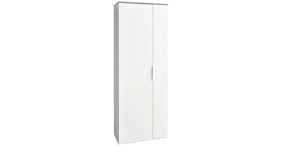 GARDEROBENSCHRANK Galaverna  in 70/188/35 cm  - Alufarben/Weiß, Design, Holzwerkstoff/Metall (70/188/35cm) - Carryhome