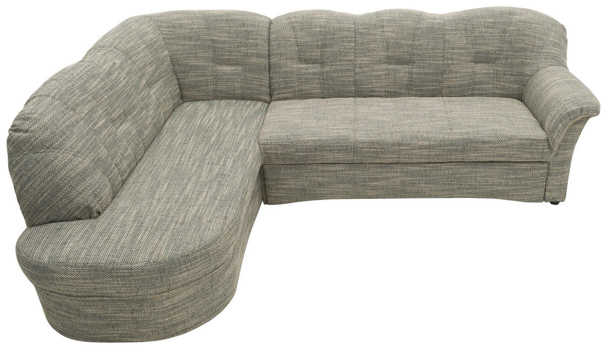 ECKSOFA in Webstoff Grau, Weiß  180/243 cm  - Schwarz/Weiß, KONVENTIONELL, Kunststoff/Textil (180/243cm) - MID.YOU