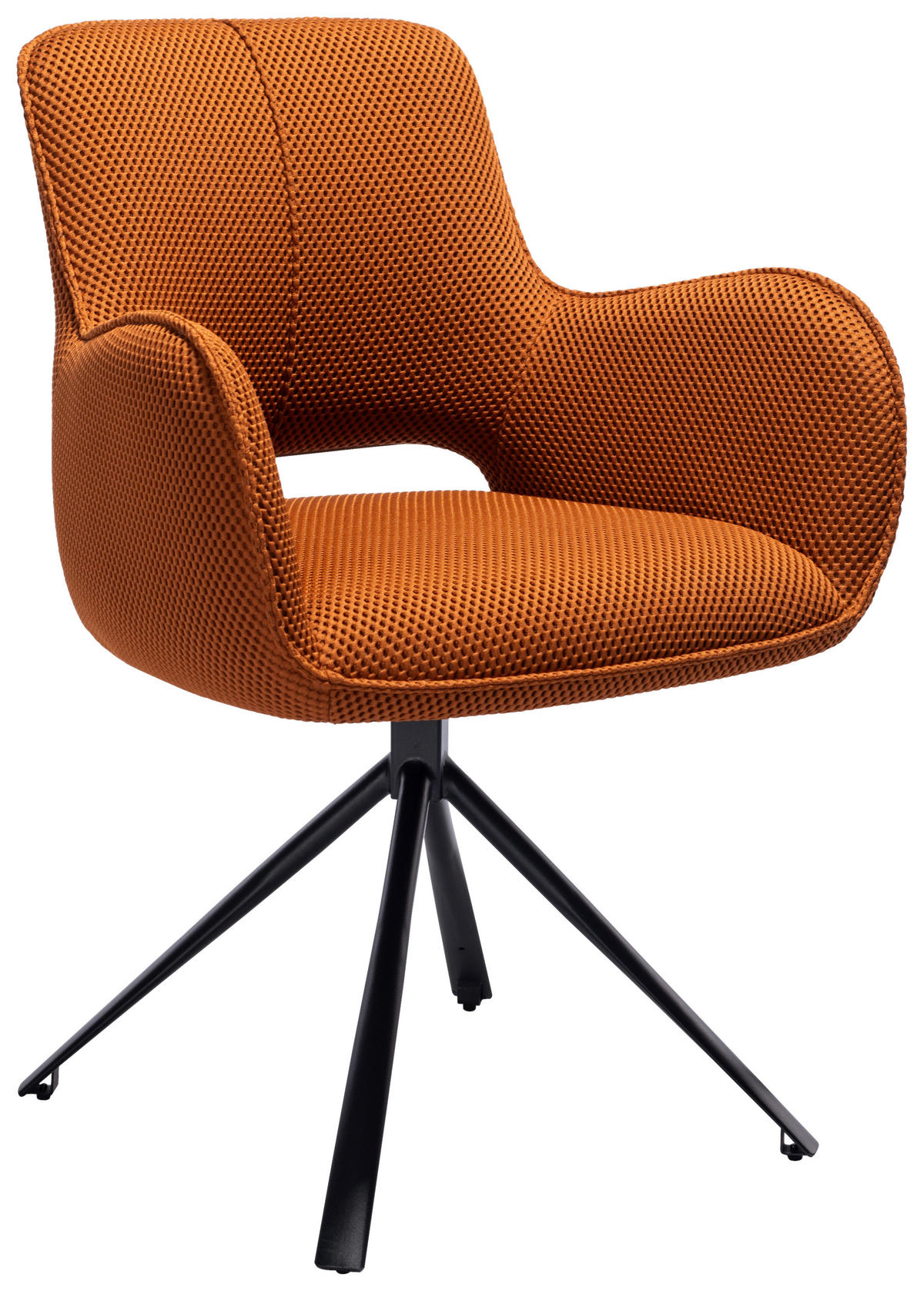 ARMLEHNSTUHL  in Eisen Netz  - Rostfarben/Schwarz, Design, Textil/Metall (61/85/61cm) - Novel