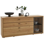 SIDEBOARD Dunkelgrau, Wildeiche  168/74/45,0 cm  - Wildeiche/Dunkelgrau, Design, Glas/Holz (168/74/45,0cm) - Valnatura