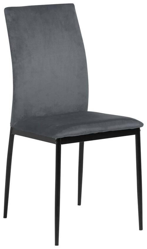 STUHL Mikrofaser Schwarz, Dunkelgrau  - Dunkelgrau/Schwarz, KONVENTIONELL, Textil/Metall (43,5/92/53cm) - MID.YOU