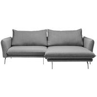 ECKSOFA Taupe Bouclé  - Taupe/Schwarz, Design, Textil/Metall (277/182cm) - Stylife