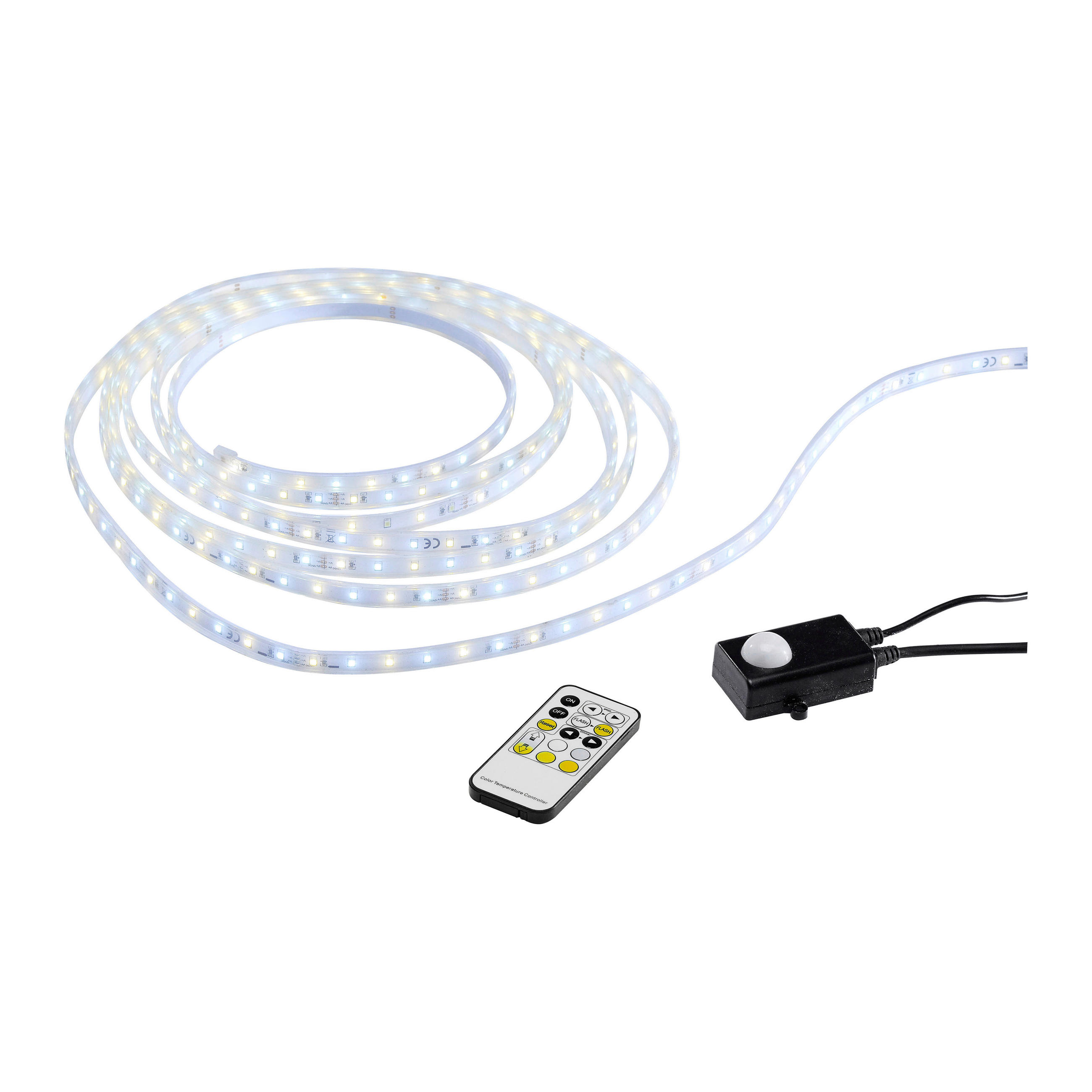 LED-STRIP CCT BEWEGUNGSSENSOR TEANIA 500/1,5/0,5 cm  - Transparent/Weiß, Design, Kunststoff/Metall (500/1,5/0,5cm) - P & B