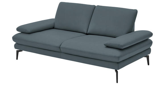 2,5-SITZER Arzona Echtleder Grau  - Schwarz/Grau, Design, Leder/Metall (196/86/104cm) - Dieter Knoll