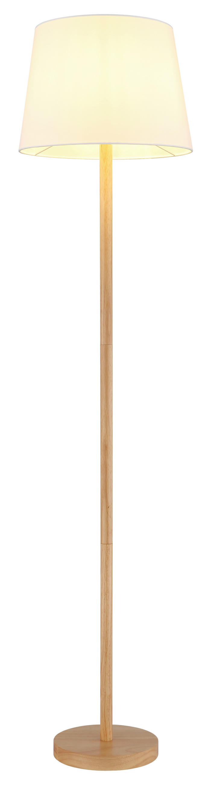 STEHLEUCHTE  35/151 cm   - Weiß/Braun, Basics, Textil/Metall (35/151cm) - Globo