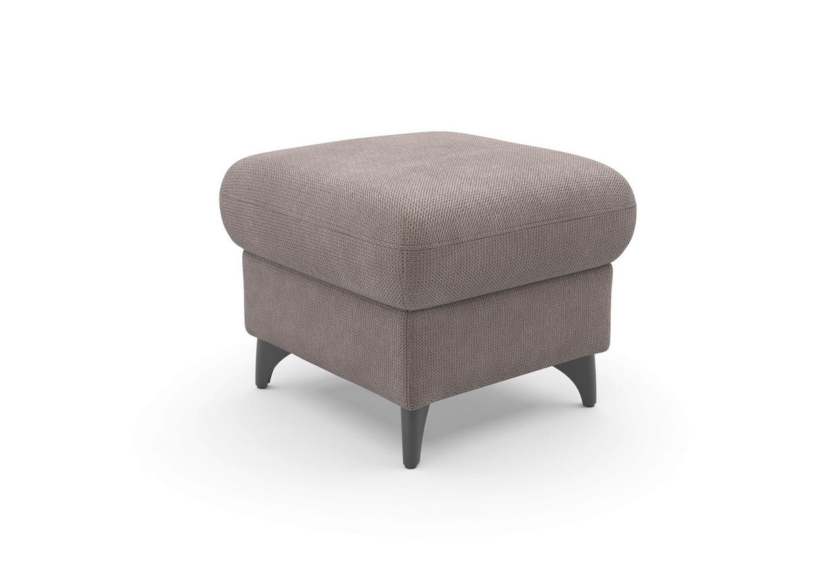 HOCKER GLENDALE E Flachgewebe Taupe  - Taupe/Schwarz, KONVENTIONELL, Textil/Metall (58/48/58cm) - Sit & More
