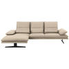 ECKSOFA in Mikrofaser Beige  - Beige/Schwarz, Design, Textil/Metall (164/291cm) - Chilliano