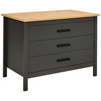 KÖKSÖ 124/91/75 cm  i antracit, ek Artisan  - svart/ek Artisan, Modern, metall/trämaterial (124/91/75cm) - home24