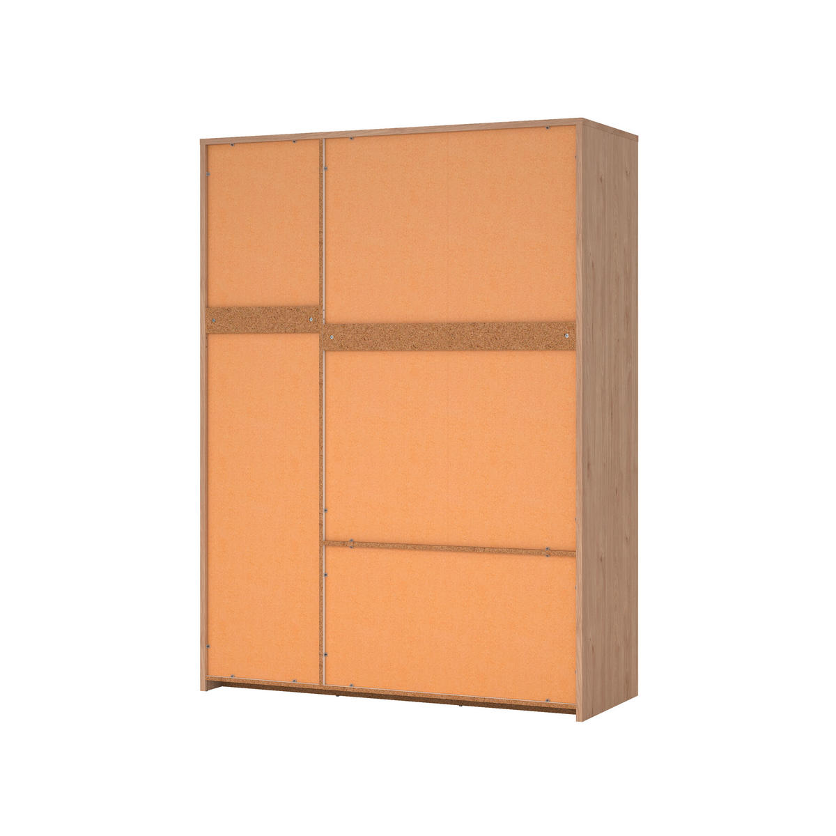 DREHTÜRENSCHRANK 149/202/58 cm 3-türig Eichefarben, Weiß  - Eichefarben/Silberfarben, KONVENTIONELL, Holzwerkstoff/Metall (149/202/58cm) - Boxxx