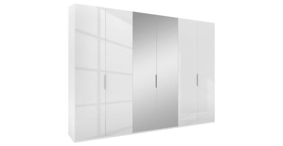 DREHTÜRENSCHRANK 300/223/62 cm 6-türig Weiß - Alufarben/Weiß, KONVENTIONELL, Glas/Holzwerkstoff (300/223/62cm) - Novel