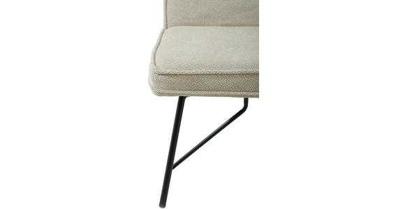SITZBANK 180/84/65 cm Webstoff Schwarz, Beige - Beige/Schwarz, Design, Textil/Metall (180/84/65cm) - Carryhome