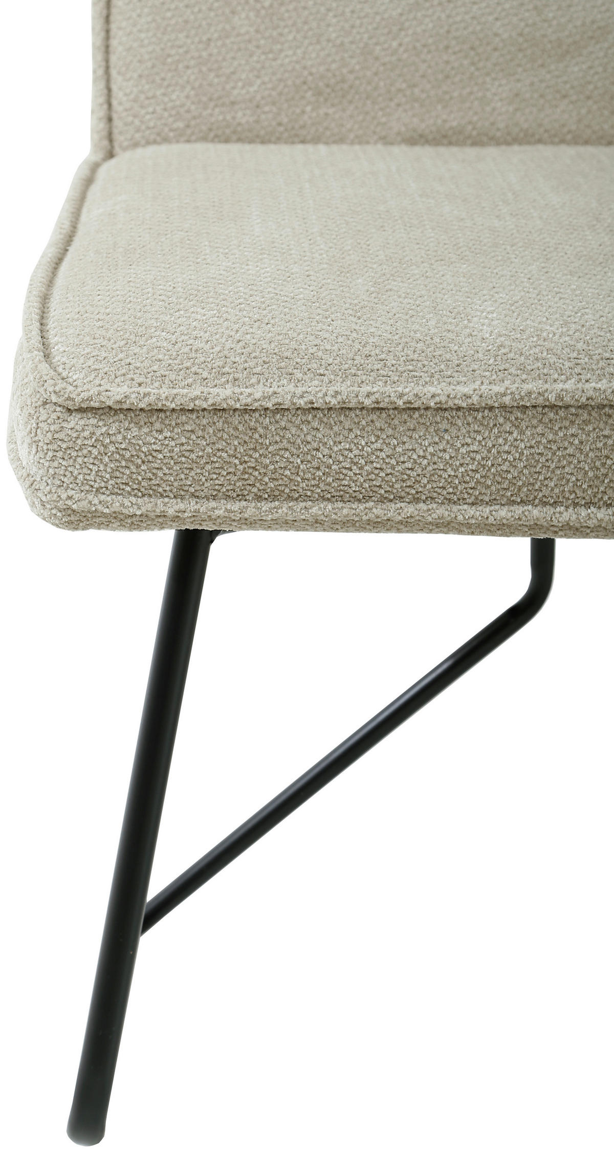 SITZBANK 180/84/65 cm Webstoff Schwarz, Beige  - Beige/Schwarz, Design, Textil/Metall (180/84/65cm) - Carryhome