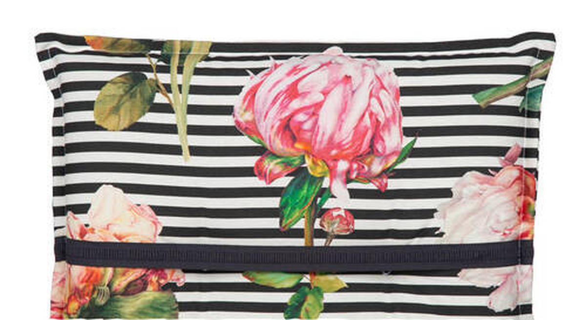 LIEGENAUFLAGE in Schwarz Blume  - Schwarz, Basics, Textil (191/58/8cm) - Gardenson