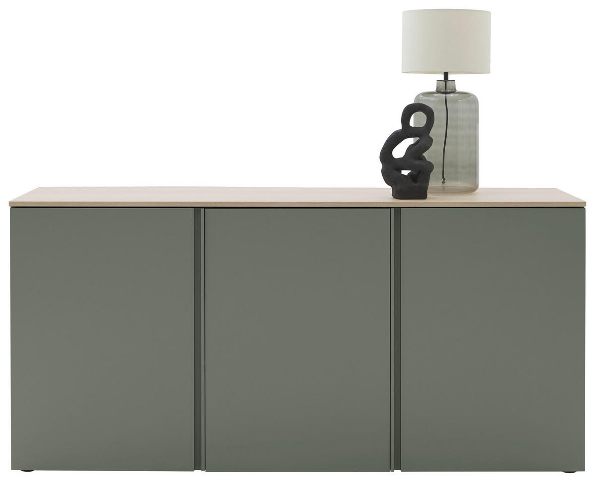 SIDEBOARD  in 181,7/89/43 cm  - Eichefarben/Schwarz, Design, Holzwerkstoff/Kunststoff (181,7/89/43cm) - Voleo