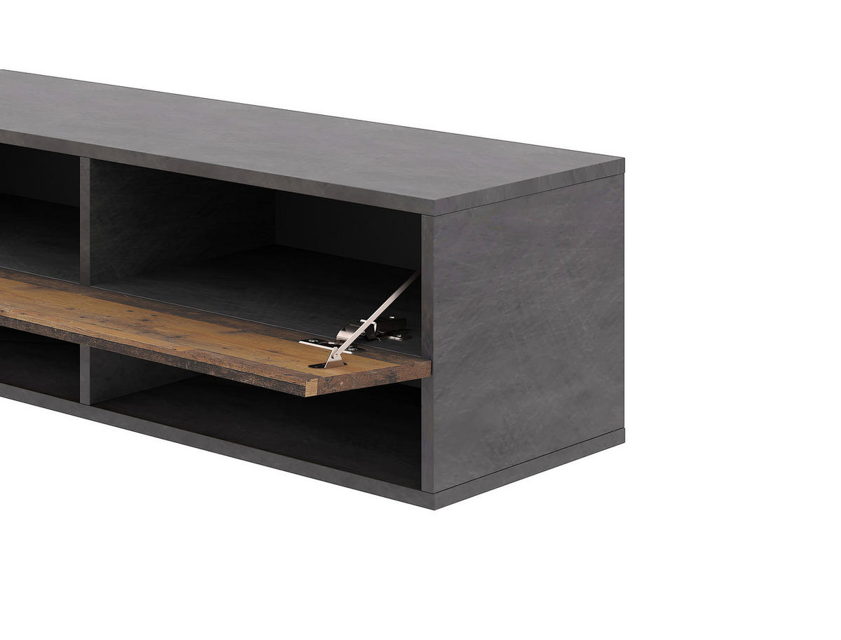 LOWBOARD DERBY  in 200/31,5/32,5 cm  - Alteiche/Dunkelgrau, Design, Holzwerkstoff (200/31,5/32,5cm) - Livetastic