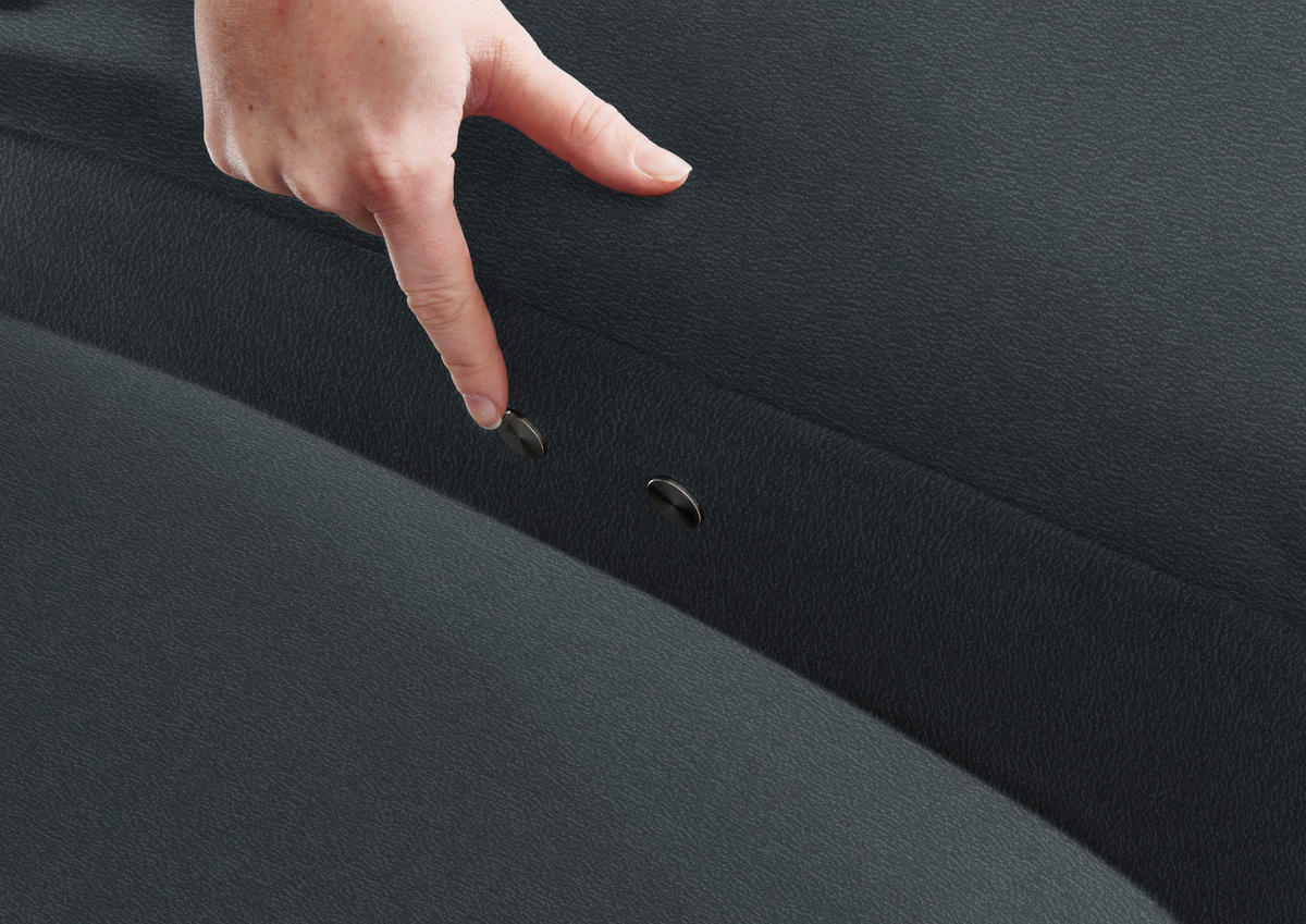 2,5-SITZER in Echtleder Dunkelblau  - Alufarben/Dunkelblau, Design, Leder/Metall (164/82/99cm) - Dieter Knoll