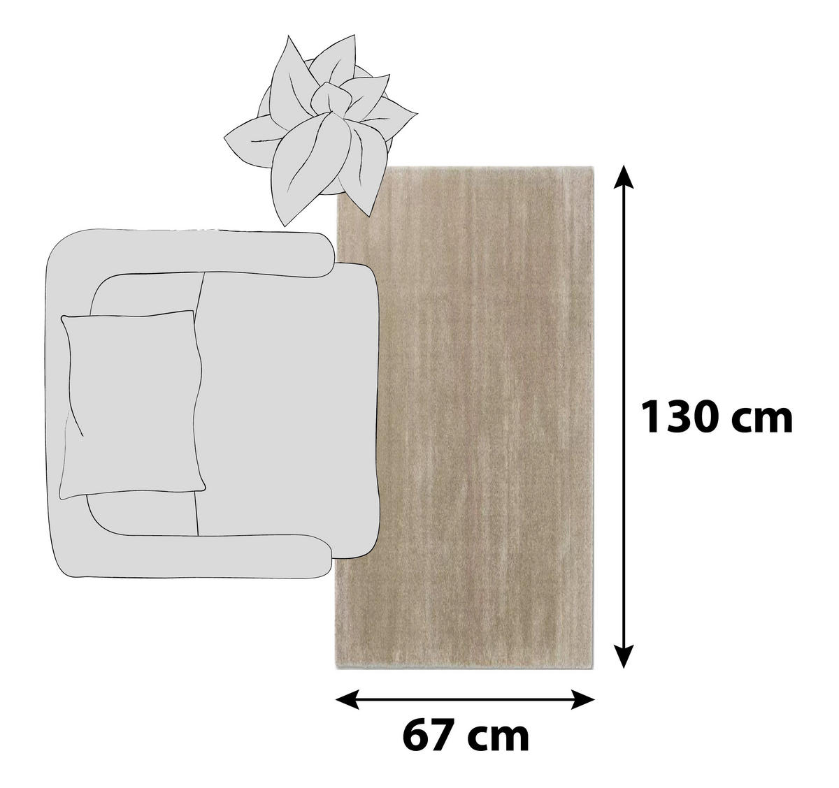 HOCHFLORTEPPICH 67/130 cm Joy Beige  - Beige, Basics, Textil (67/130cm) - Schöner Wohnen