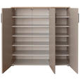 SCHUHSCHRANK 120/120/38 cm  - Eichefarben/Silberfarben, Basics, Holzwerkstoff/Kunststoff (120/120/38cm) - Moderano