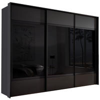 SCHWEBETÜRENSCHRANK in Anthrazit  - Anthrazit/Schwarz, Design, Glas/Holzwerkstoff (298/222/68cm) - Moderano