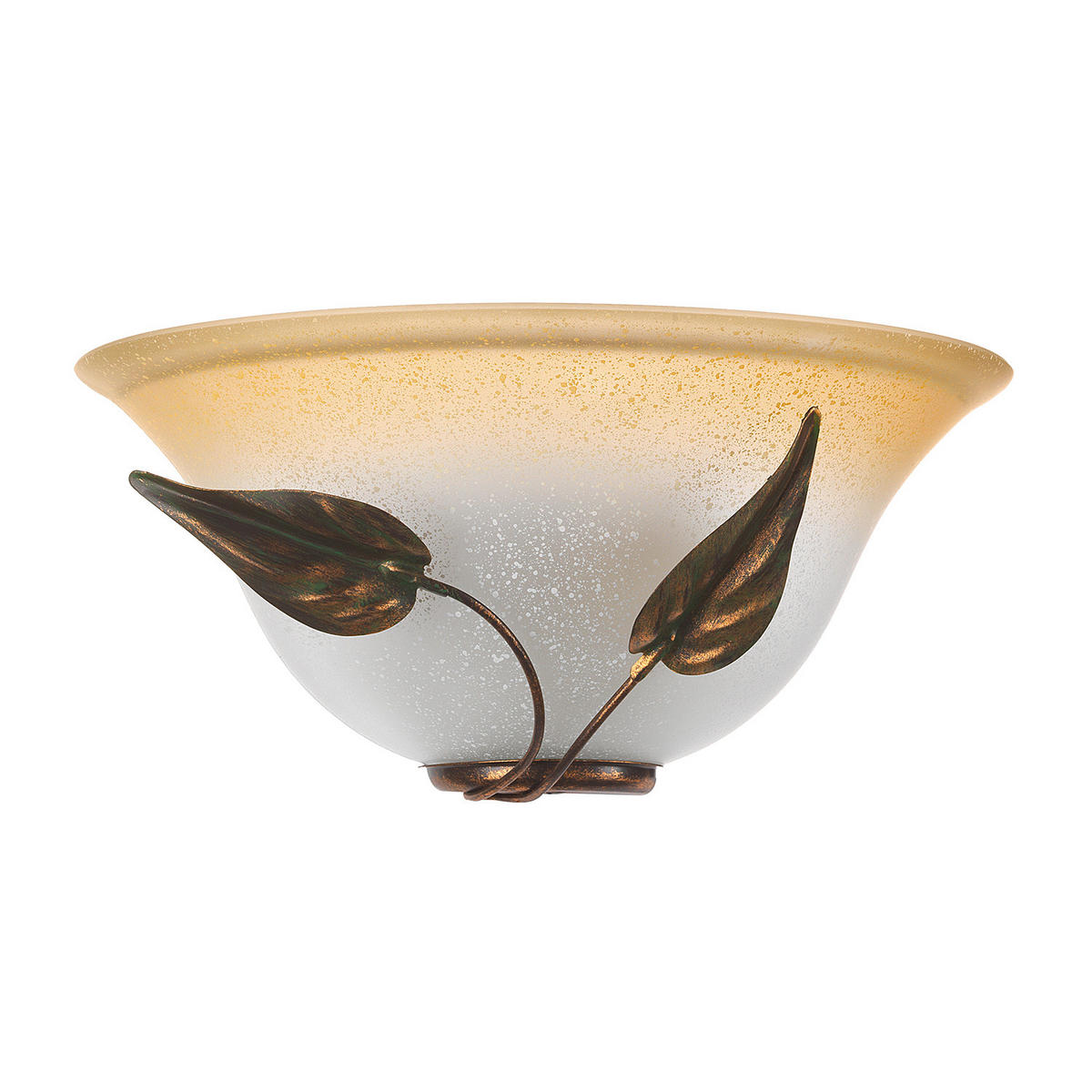 WANDLEUCHTE 30/14/30 cm   - Weiß Hochglanz/Bronzefarben, KONVENTIONELL, Glas/Metall (30/14/30cm)