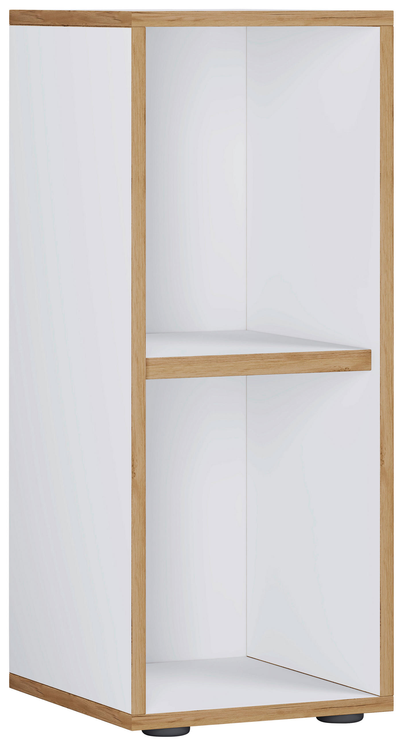 AKTENREGAL Weiß, Honigeiche  - Honigeiche/Schwarz, Design, Holzwerkstoff/Kunststoff (30/74/33cm) - MID.YOU