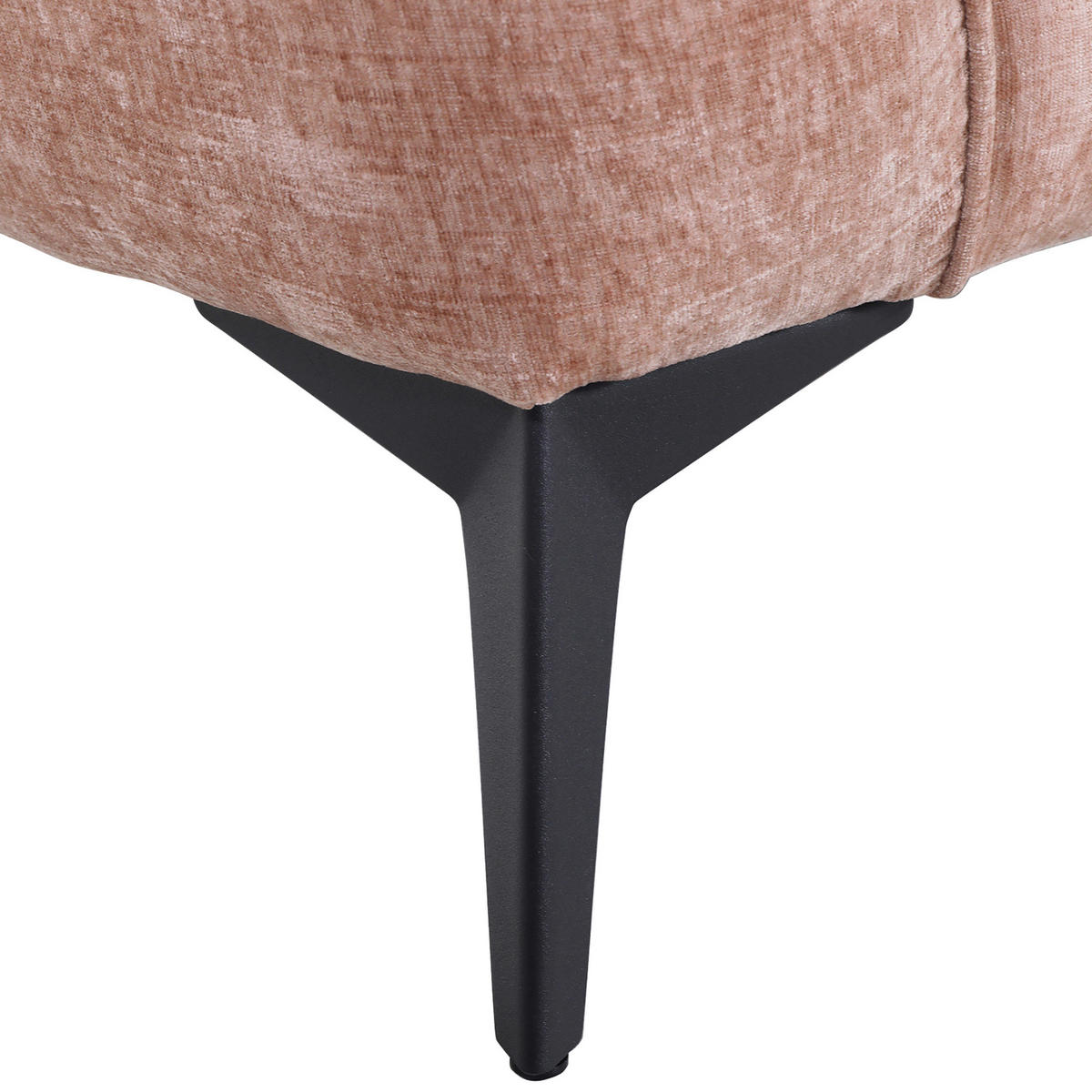 BIGSOFA in Flachgewebe Altrosa  - Schwarz/Altrosa, Konventionell, Textil/Metall (215/70/98cm) - Carryhome