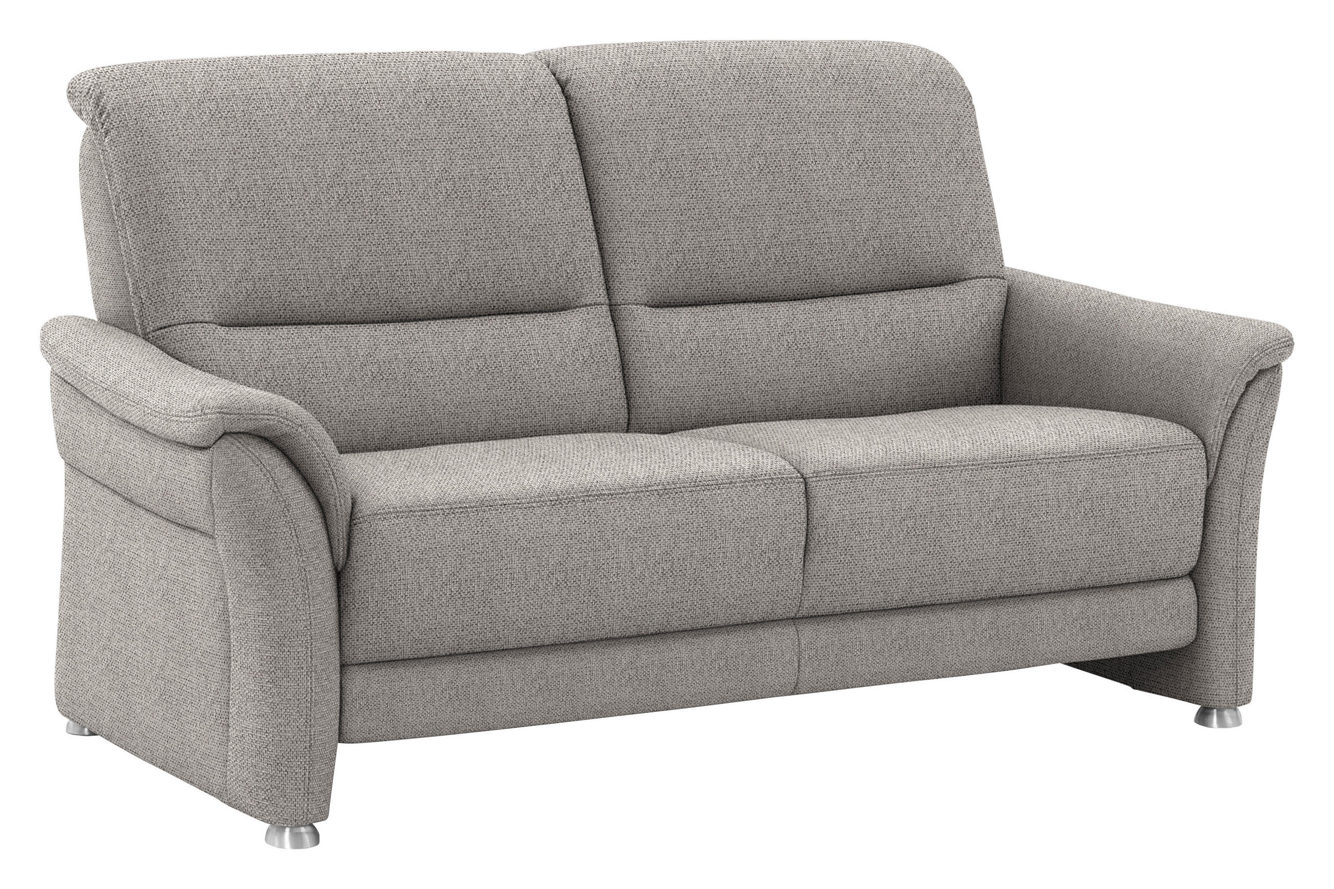 2,5-SITZER Flachgewebe Graubraun  - Graubraun/Alufarben, Konventionell, Textil/Metall (172/96/93cm) - Beldomo Premium