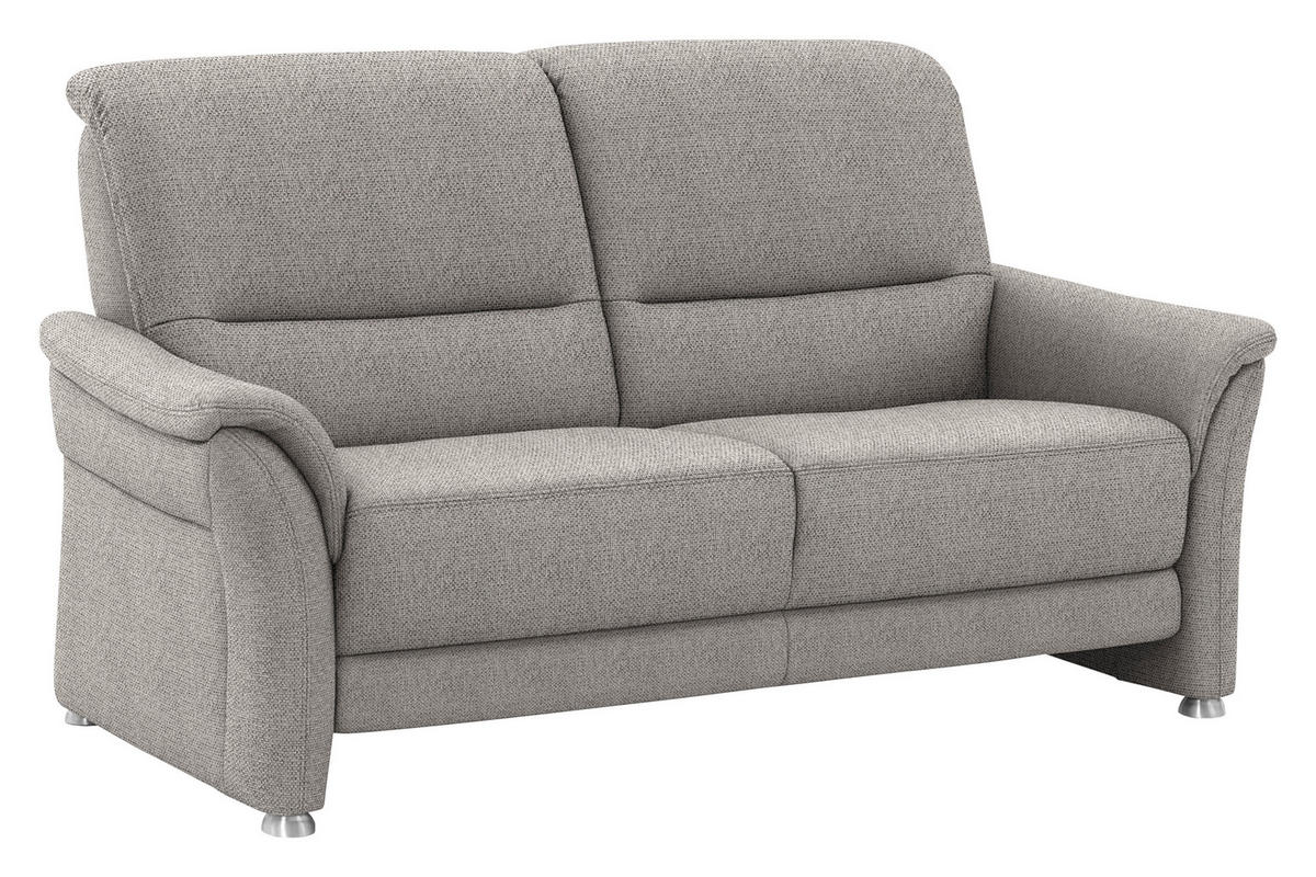 SITZGARNITUR Flachgewebe Graubraun  - Graubraun/Alufarben, Konventionell, Textil/Metall (198/172/96/93cm) - Beldomo Premium