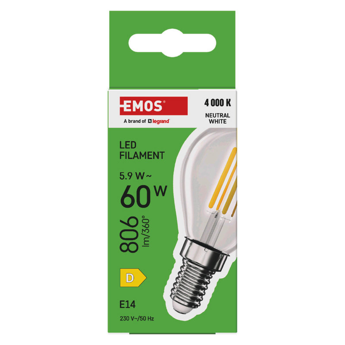 FILAMENTOVÁ LED ŽÁROVKA E14 - Basics, plast (4.5/4.5/8cm)