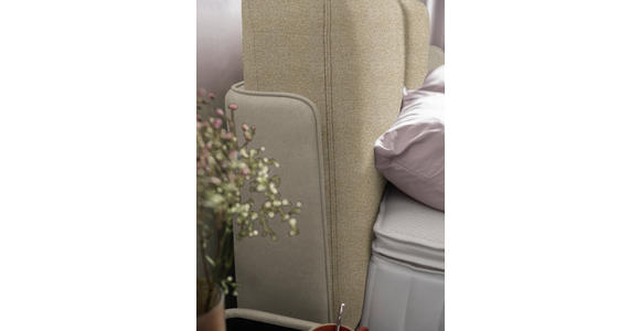 BOXSPRINGBETT 180/200 cm  in Beige  - Beige/Schwarz, Design, Textil/Metall (180/200cm) - Johann Jakob