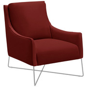 SESSEL in Leder Rot - Chromfarben/Rot, Design, Leder/Metall (69/84/89cm) - Natuzzi Editions
