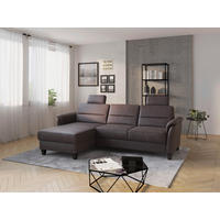 ECKSOFA in Mikrofaser Braun  163/244 cm  - Wengefarben/Braun, KONVENTIONELL, Holz/Textil (163/244cm) - Sit & More
