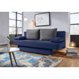 SCHLAFSOFA Webstoff Grau, Dunkelblau  - Alufarben/Dunkelblau, Design, Kunststoff/Textil (190/74-86/80cm) - Carryhome