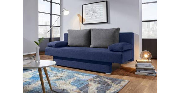 SCHLAFSOFA Webstoff Dunkelblau, Grau - Alufarben/Dunkelblau, Design, Kunststoff/Textil (190/74-86/80cm) - Carryhome
