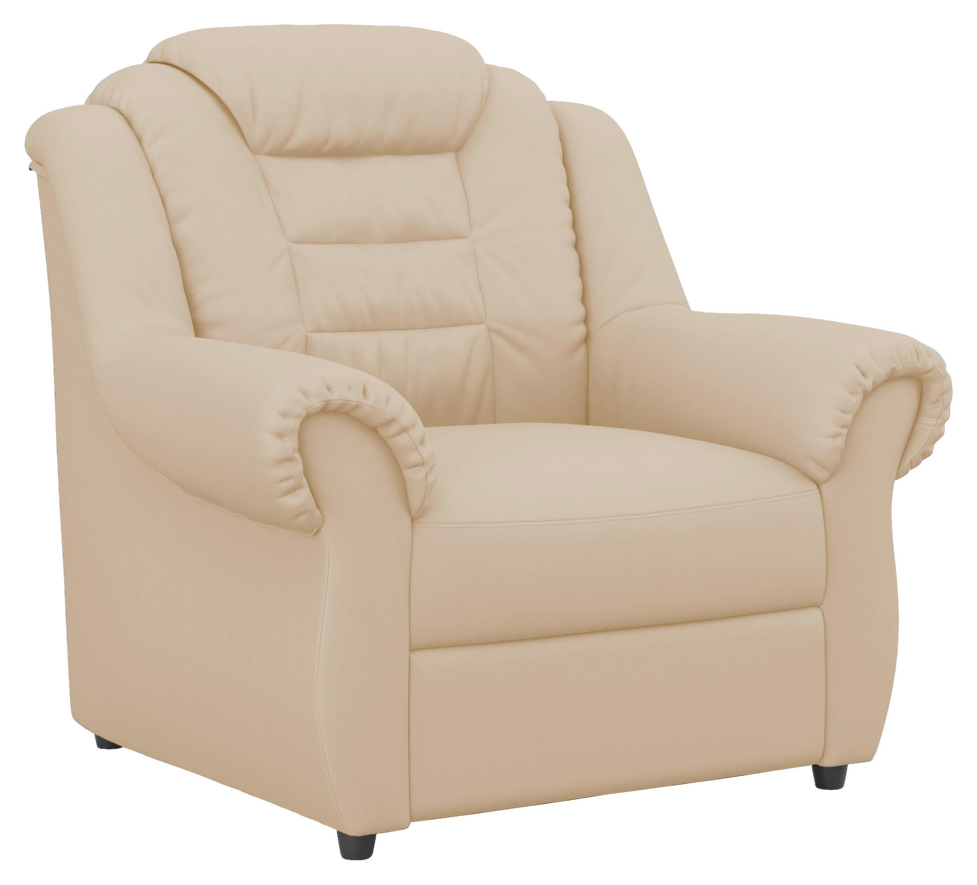 SESSEL Lederlook Beige    - Beige/Schwarz, KONVENTIONELL, Kunststoff/Textil (104/102/101cm) - Livetastic