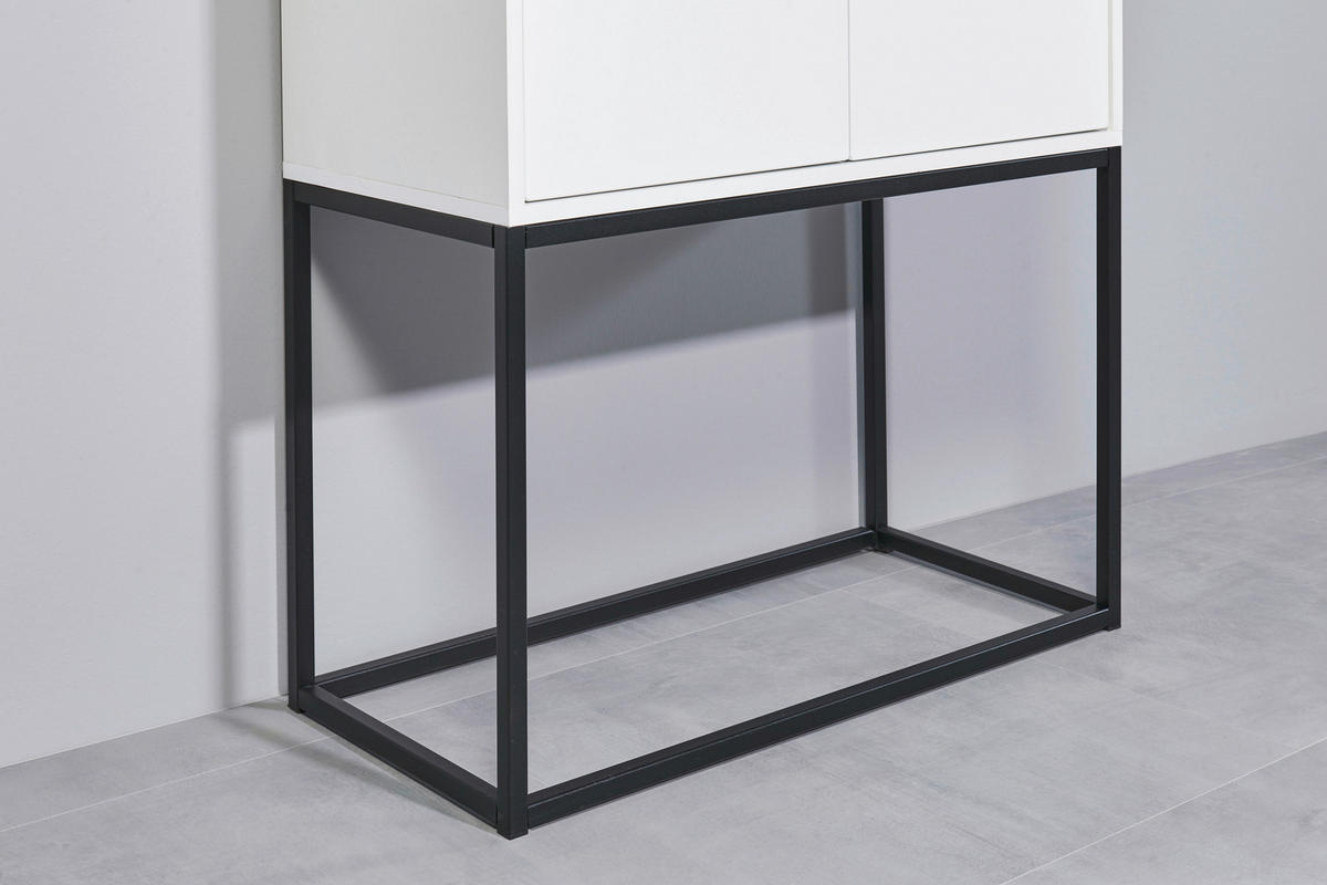 BARSCHRANK Weiß  - Schwarz/Weiß, Design, Glas/Holzwerkstoff (80/157/38cm) - Xora