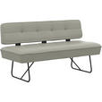 SITZBANK in Metall, Leder Hellgrau  - Hellgrau/Schwarz, Design, Leder/Metall (165/88/66cm) - Moderano
