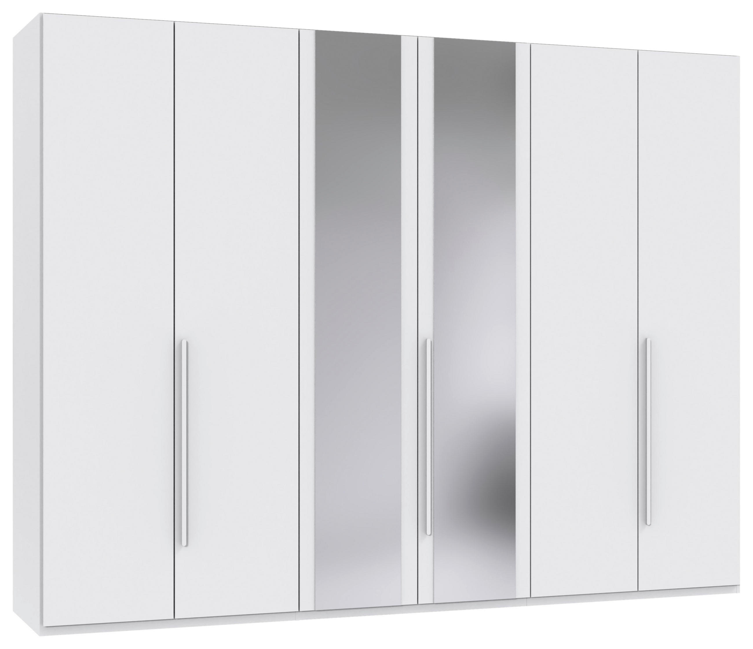 DREHTÜRENSCHRANK Weiss  - Weiss, Modern, Glas/Holzwerkstoff (270/208/58cm) - Chameo