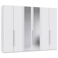 DREHTÜRENSCHRANK Weiß 6 Tür(en)  - Weiß, MODERN, Glas/Holzwerkstoff (270/208/58cm) - Chameo