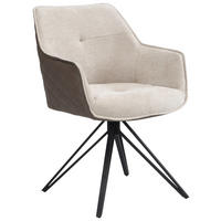 ARMLEHNSTUHL   Webstoff  Braun, Schwarz, Dunkelbraun  - Dunkelbraun/Schwarz, MODERN, Textil/Metall (57/82/61cm) - Livetastic