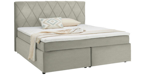 BOXSPRINGBETT 160/200 cm in Ecru - Ecru/Schwarz, Design, Holzwerkstoff/Kunststoff (160/200cm) - Xora